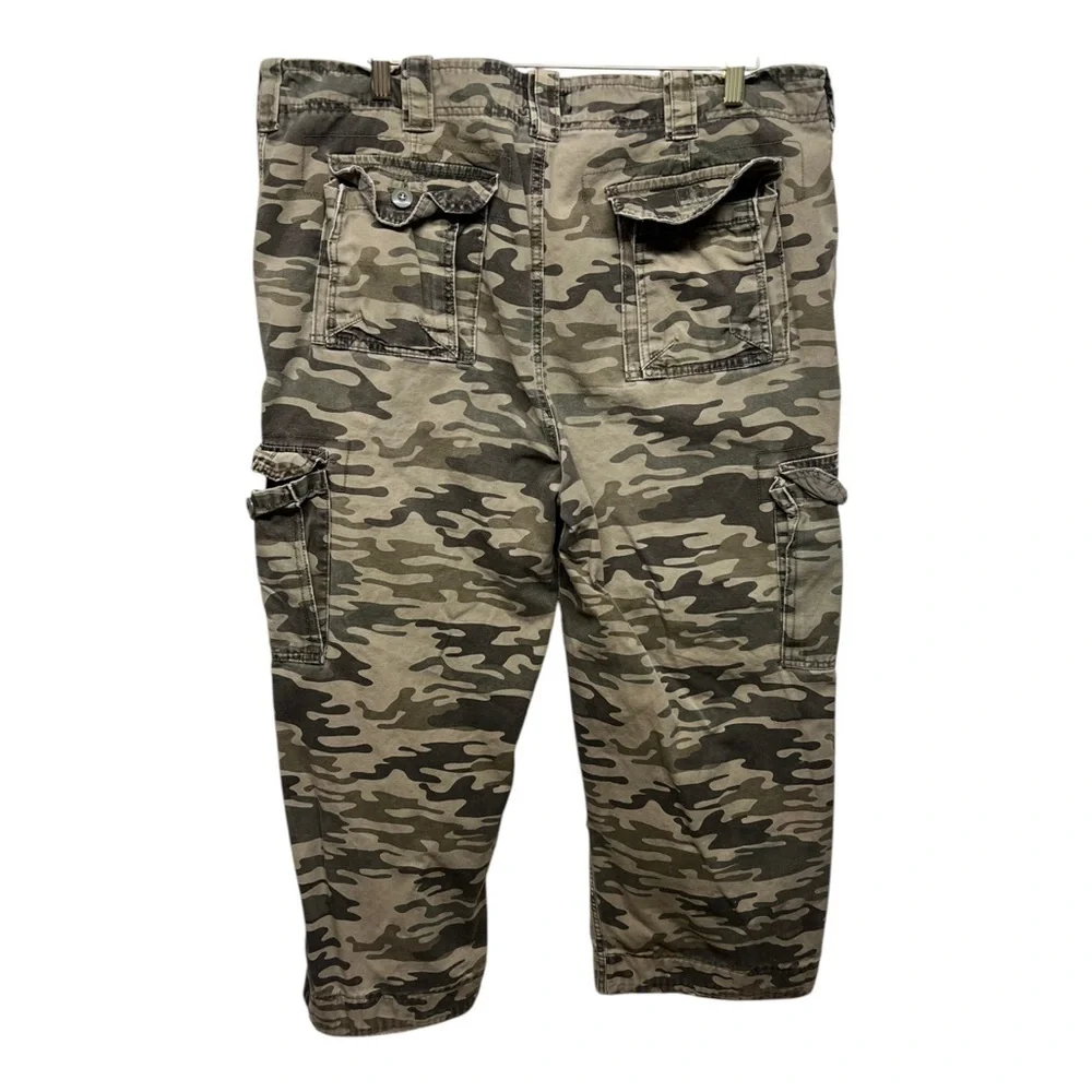 Y2K Cotton Camo Cargo Wide-Leg Pants 40x26